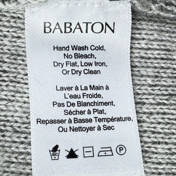 Aritzia Babaton Cashmere Wool Cardigan Sweater Wmns Sz S Gray Pockets Open Front - Picture 14 of 15